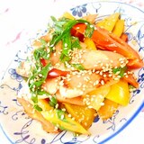 受カレー風味❤魚肉ソーセージの彩りオイマヨ炒め❤